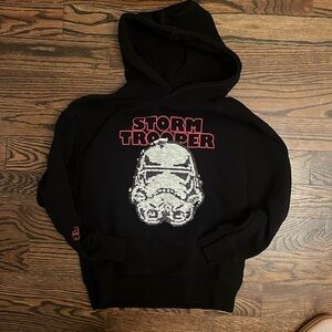 Zara kids sequin STAR WARS storm trooper hoodie. Youth size 10.